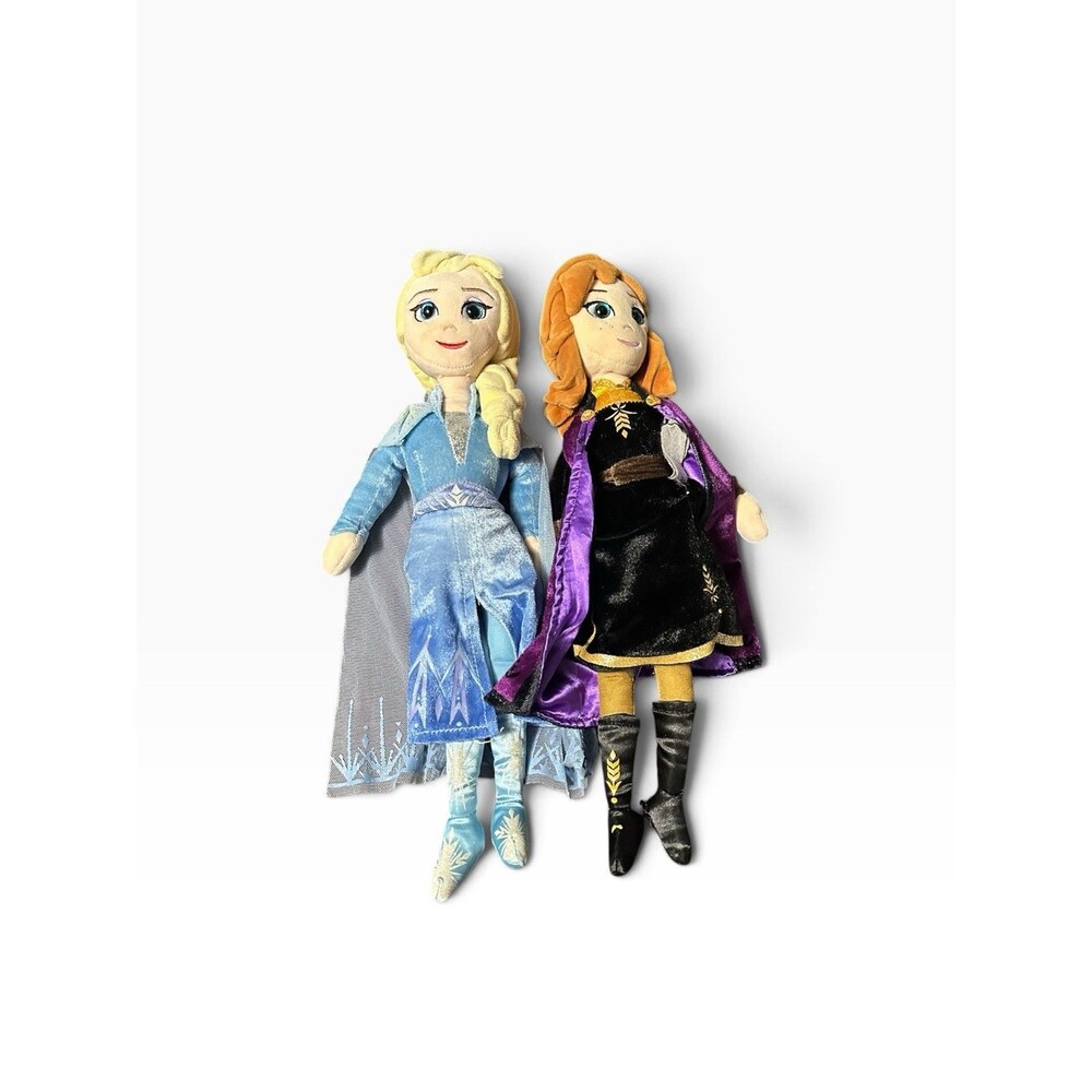 2 Ty Sparkle Frozen 2 ELSA & ANNA Disney Princess Plush Dolls Lot 16”